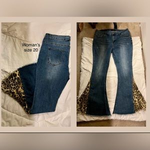 Women’s plus size bell bottom style jeans